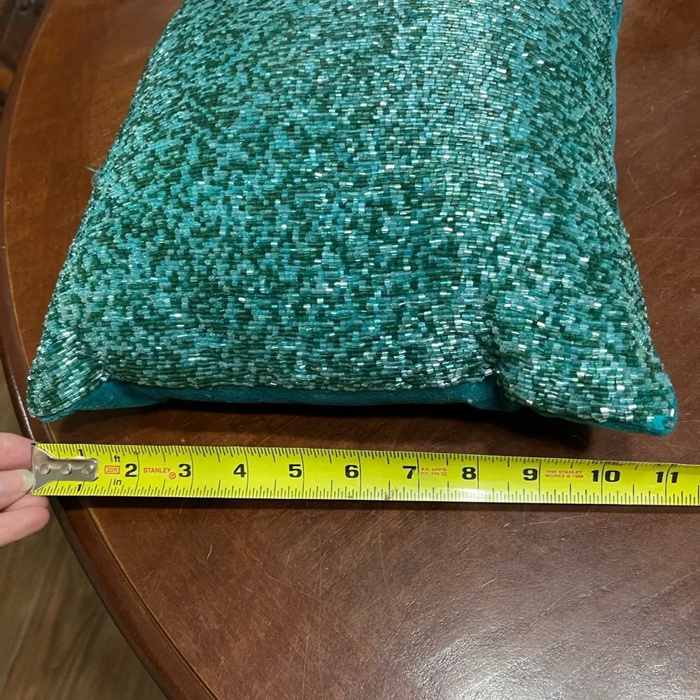 Set Pier 1 Imports Teal Beaded Velvet Throw Pillow